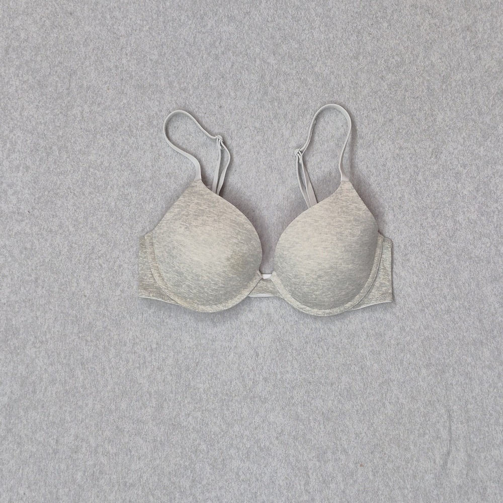 Victoria's Secret PINK Women Bra 32C Gray Wear Everywhere T Shirt Lightly Lined